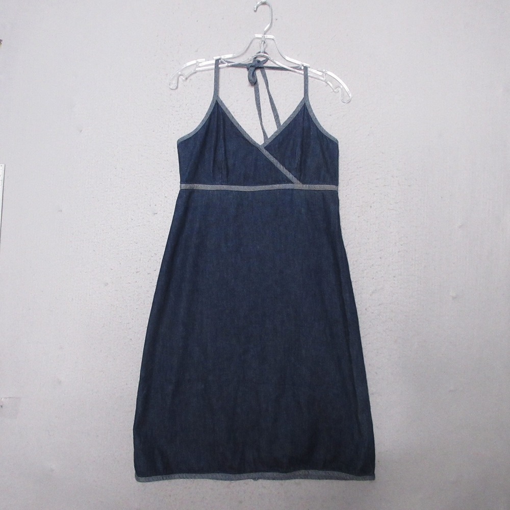 Vintage Gap Dress Denim Halter Neck Y2K 90s Minimalist Quiet Luxury Cotton RARE